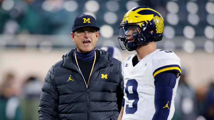 Jim Harbaugh and J.J. McCarthy